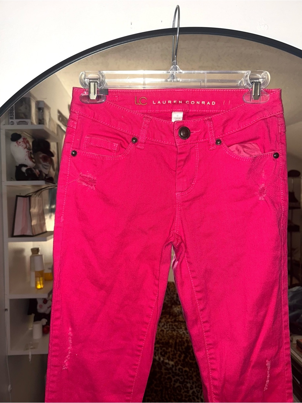 Cute Y2k Hot Pink Stretchy Skinny Jeans